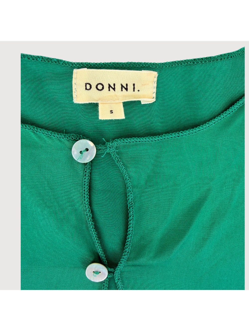 Donni Satin Maxi Tunic Dress Emerald Green Size S - Picture 4 of 9